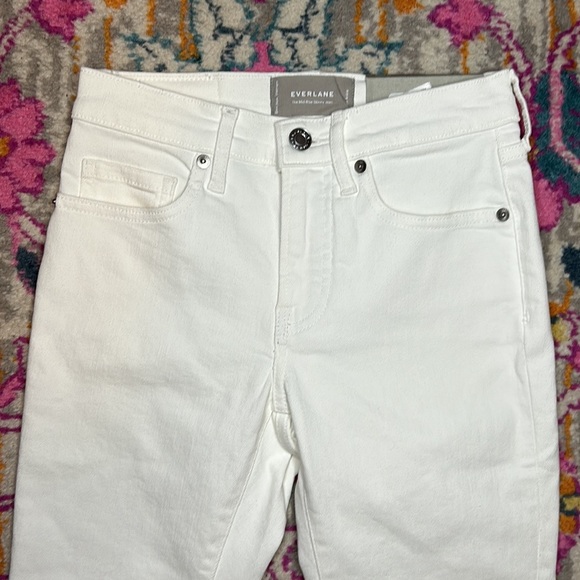 Everlane The Mid-Rise Skinny Jean Ankle Size 24 NWT White Denim - Picture 5 of 14